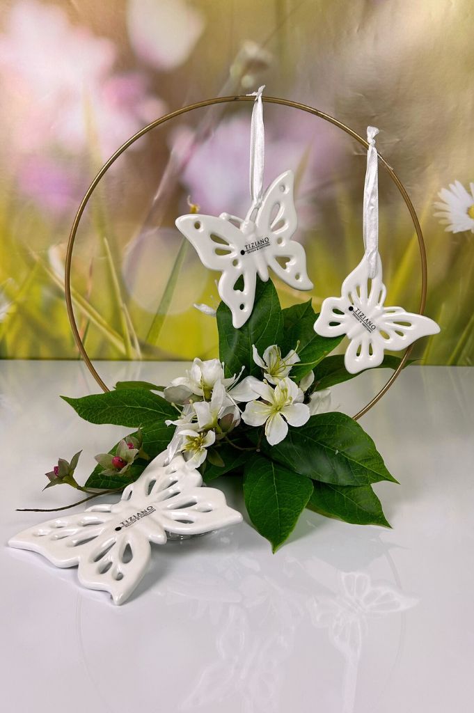 Hänger Schmetterling Marilin creme-weiß