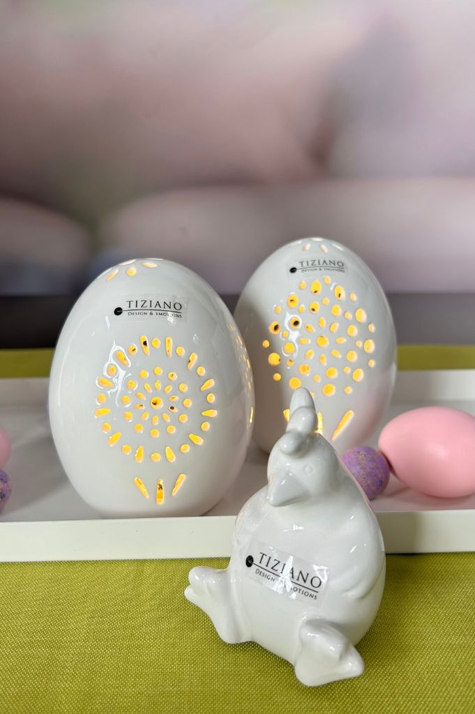 Deko Ei Mariola LED creme-weiß