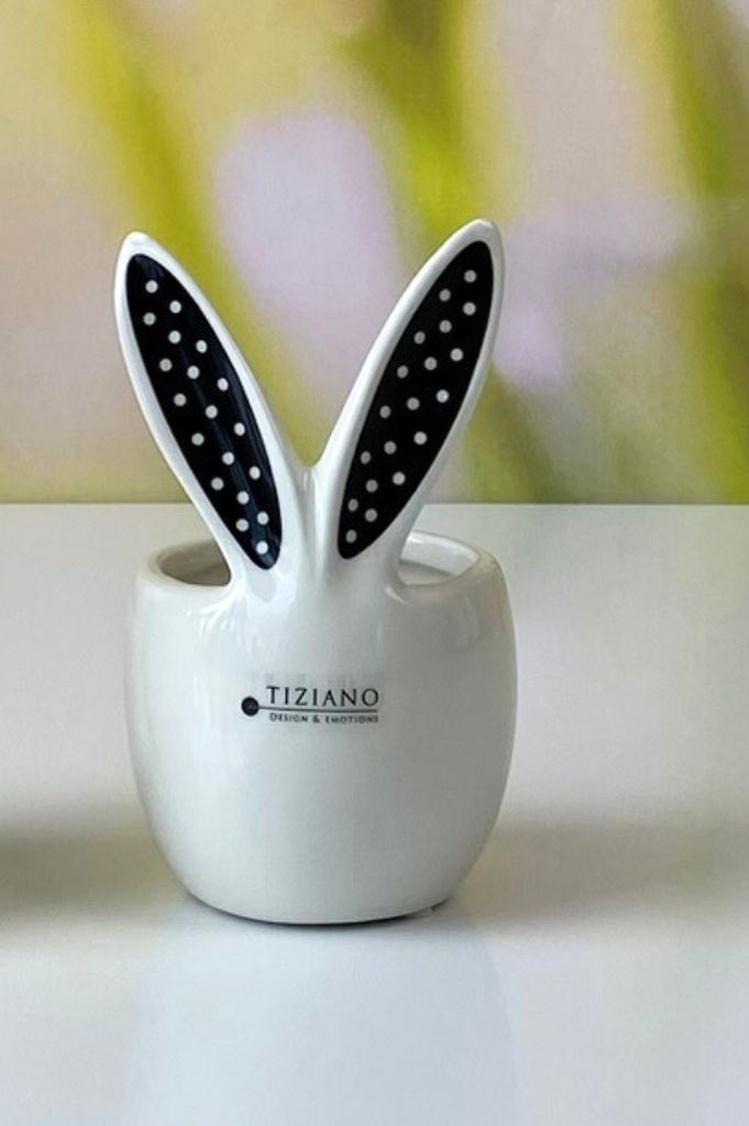 Kübel Molini mit Ohren in creme-schwarz in 2 Varianten