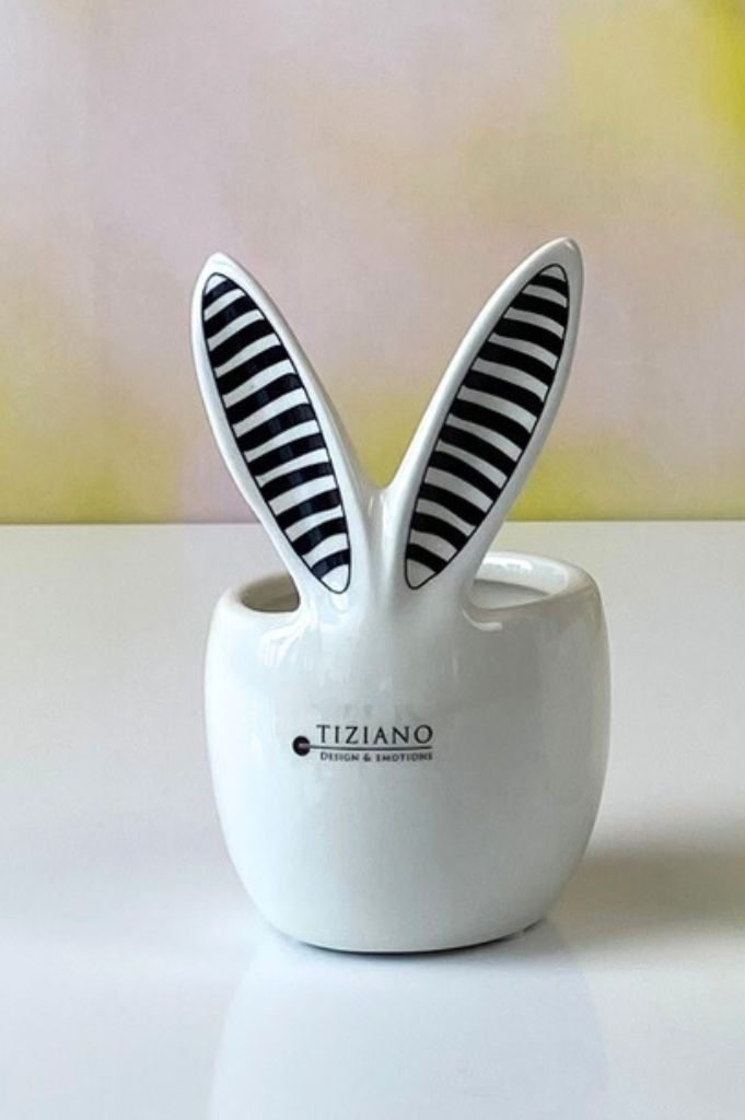 Kübel Molini mit Ohren in creme-schwarz in 2 Varianten