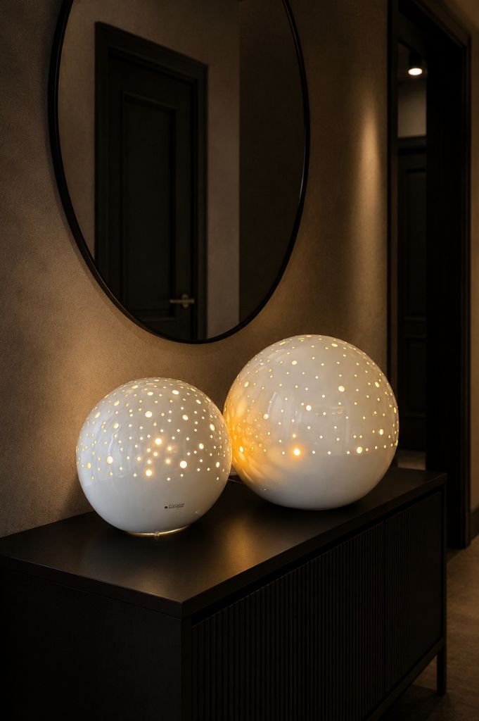 Lampe Padova Kugel weiß-creme