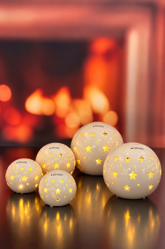 Lichtkugel Padova LED m. Stern creme-weiß