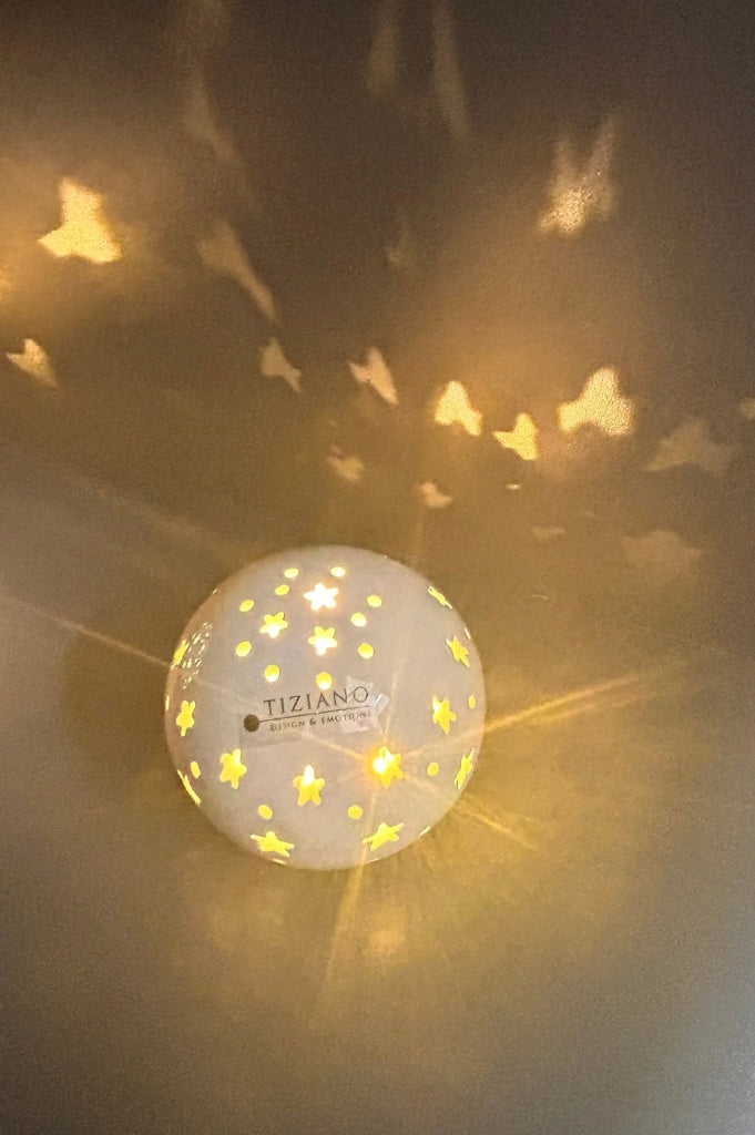Lichtkugel Padova LED m. Stern creme-weiß