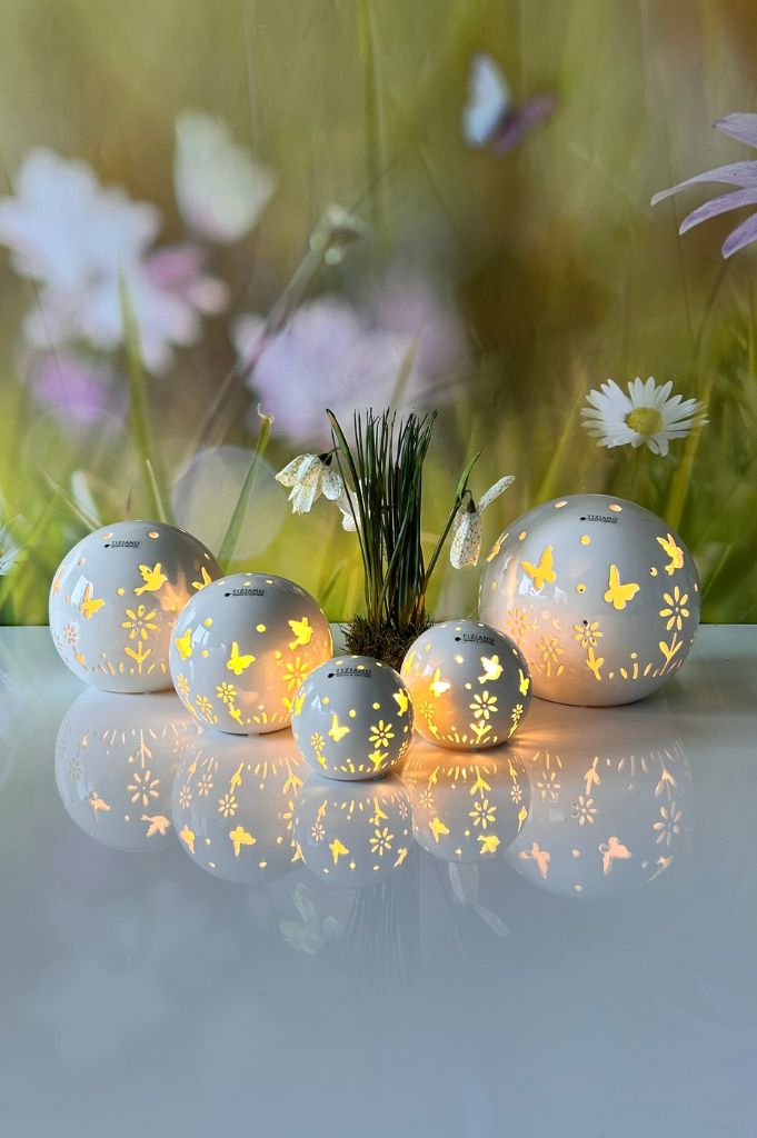 Vorverkauf: 5er Set Deko Lichtkugel Polline LED 8-18cm