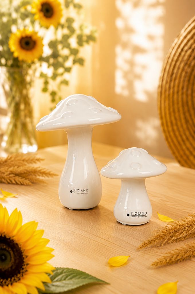 Deko Pilz Ponti creme-weiß