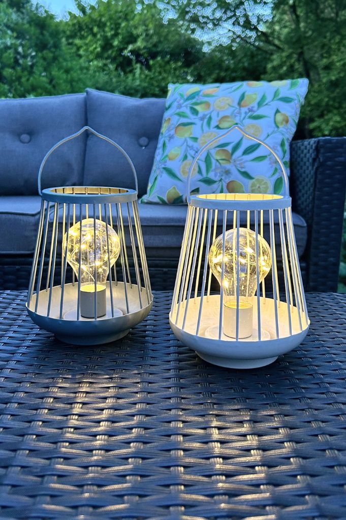 Metall-Licht Porte LED 15,5 cm creme-weiß