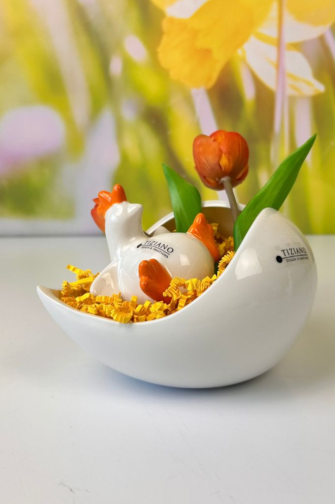 Dekoset Schale Porto mit Hühnern