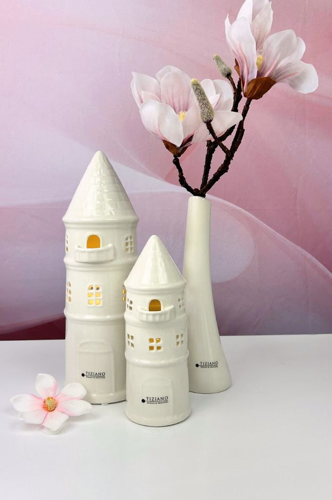 Turm Rapunzel LED creme-weiß