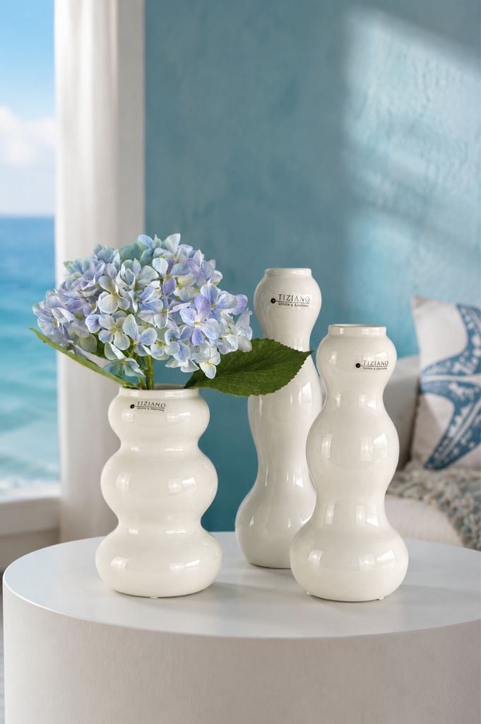 Vase Ronda creme-weiß