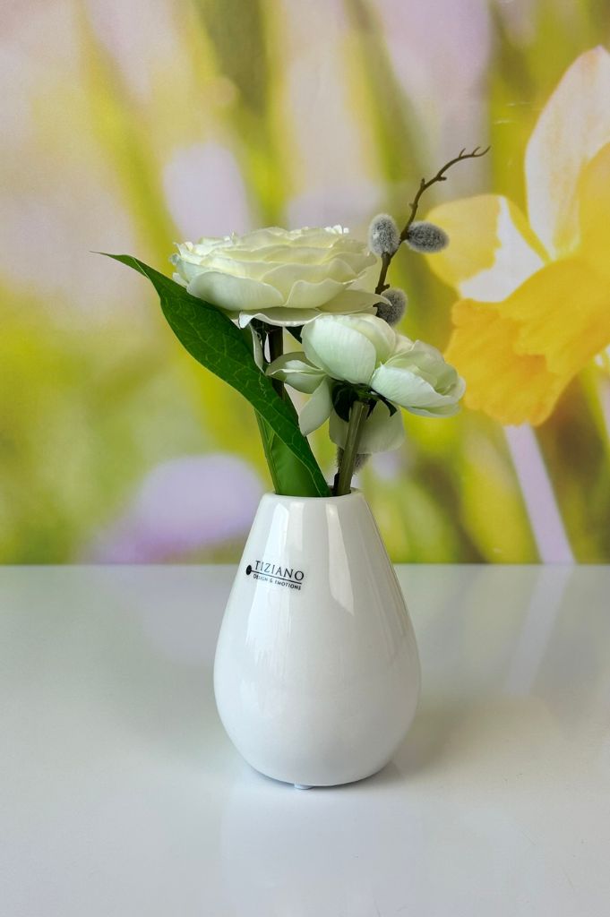 Vase Rosalia 11,5cm creme-weiß