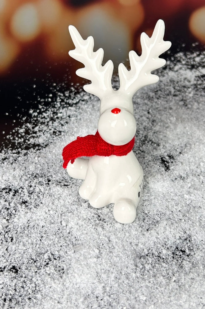 Deko Rentier Rudolph dekoriert+rotem Schal