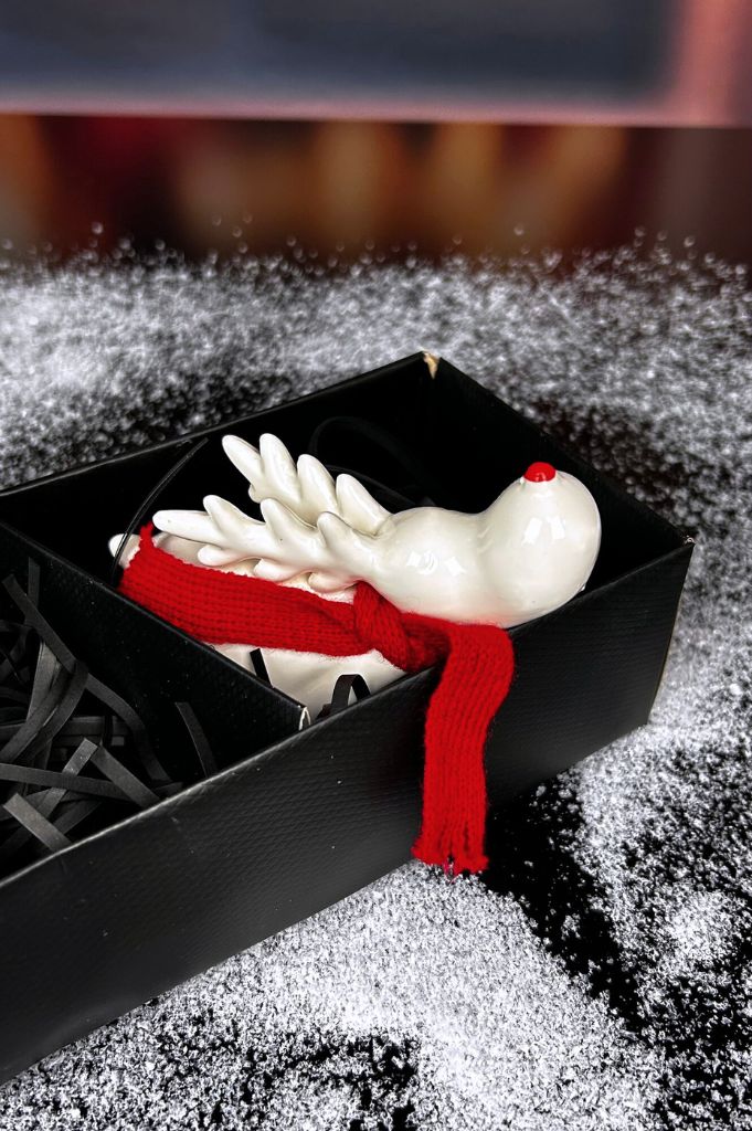 3er Set Rentier Rudolph 12cm creme-weiß mit Schal