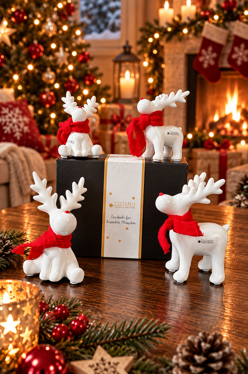 Deko Rentier Rudolph 2fach sortiert in Geschenkkarton