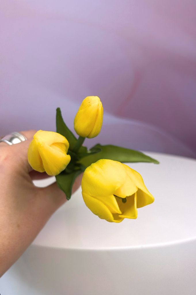 Deko Tulpen 3er Bund Sally 25cm gelb