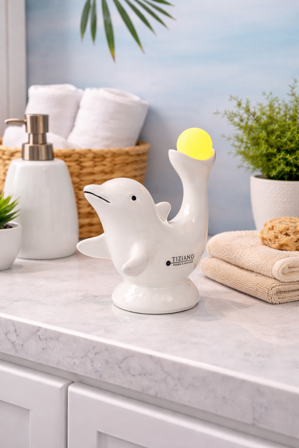Delfin Sandy LED 12cm creme-weiß