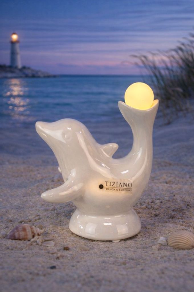 Delfin Sandy LED 12cm creme-weiß