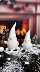 Deko Santa Stefano mit Baum LED creme-weiß