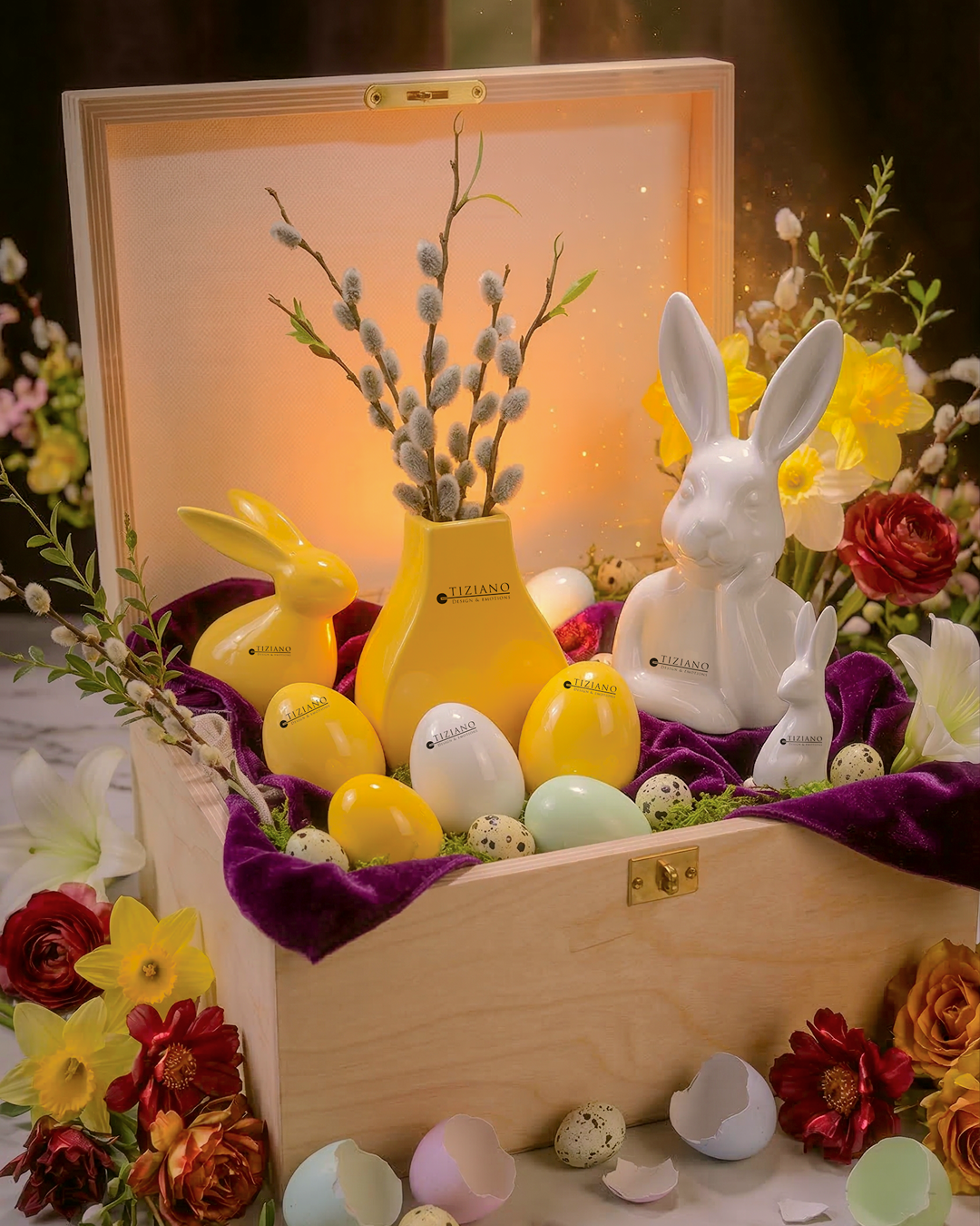 Schatzkiste Ostern creme-gelb