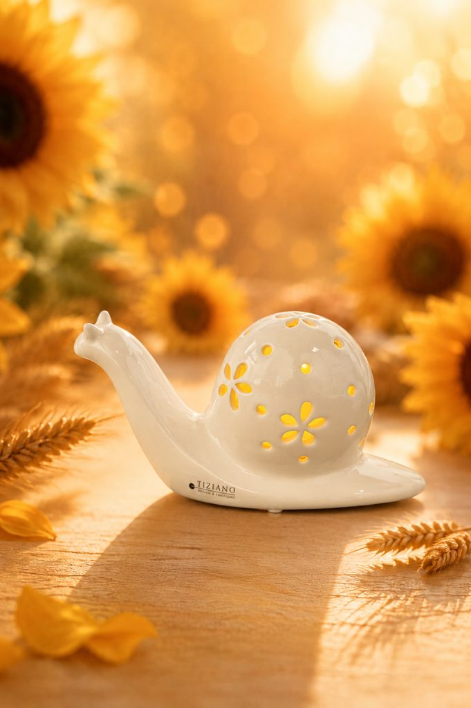 Schnecke Teadora creme-weiß LED