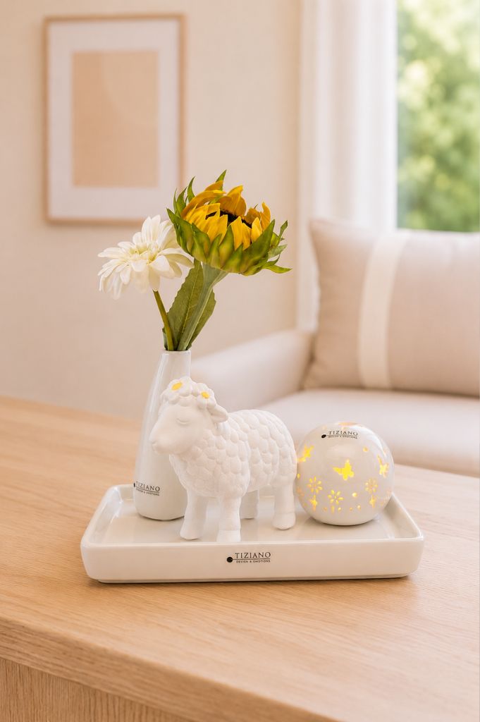 Dekoset Sendina mit Schaf Nella und Lichtkugel Polline
