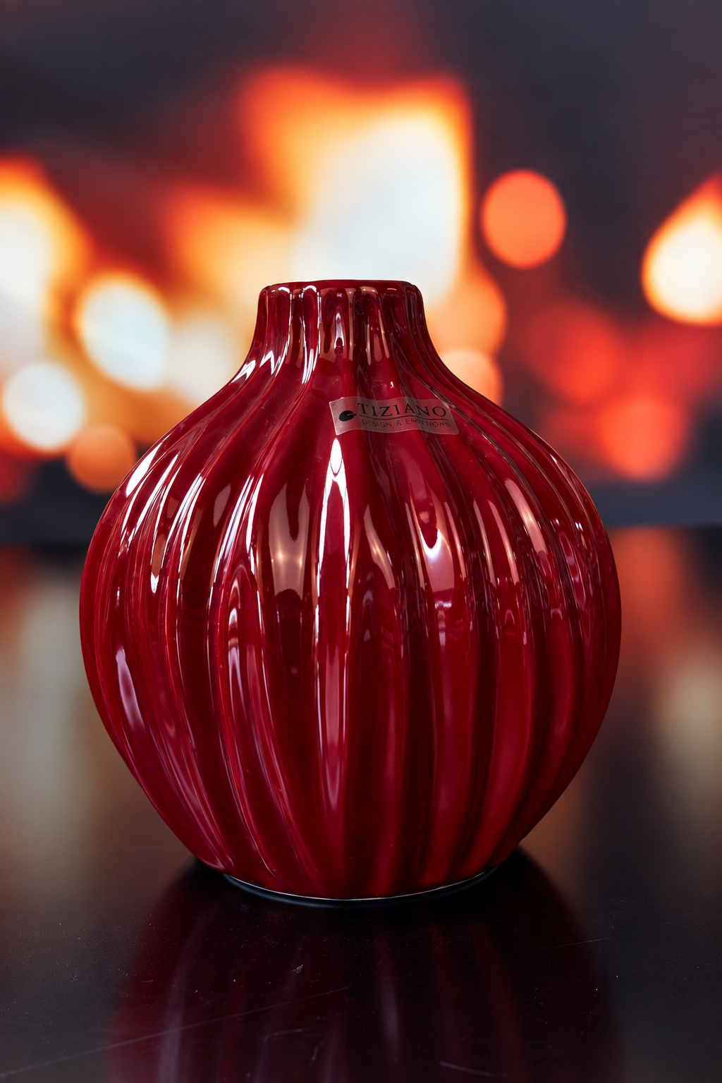 Vase Siena bauchig rot