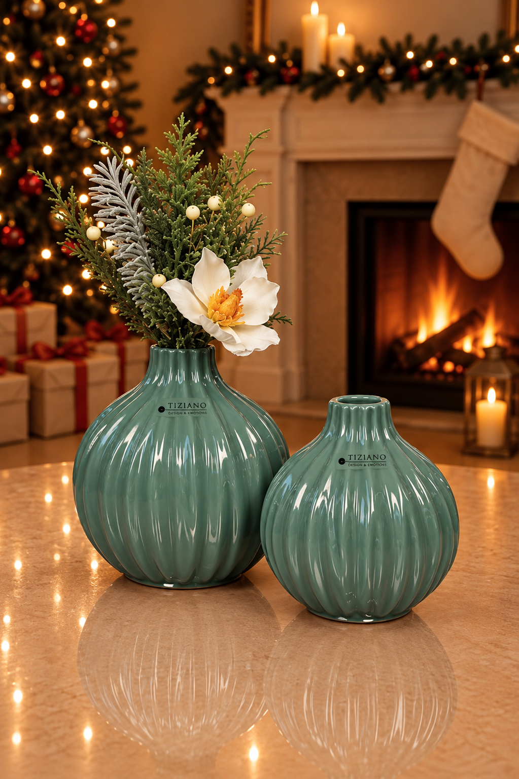 Vase Siena bauchig grün