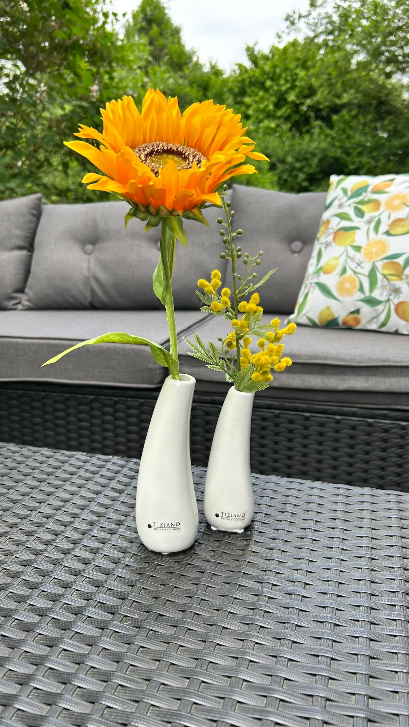 Singelvase Torano creme-weiß