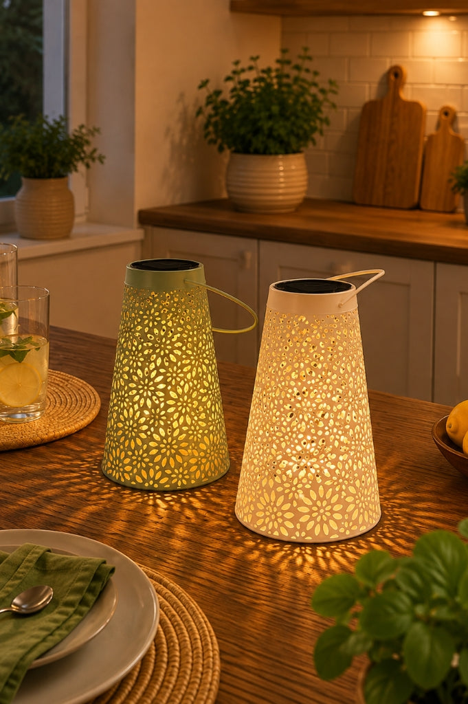 Solar Metallicht Fiori grün oder creme-weiß