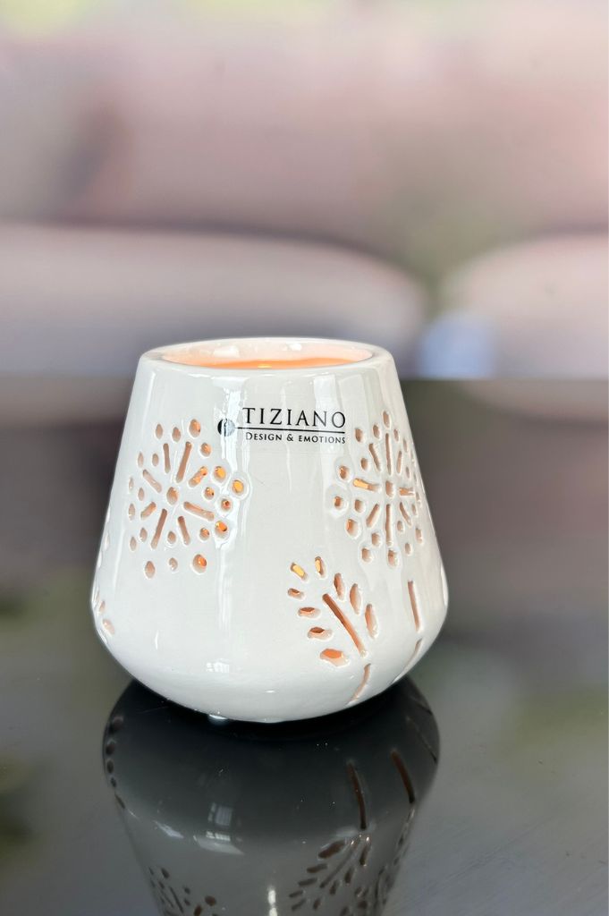 J6 Tischlicht Splendore 9cm Pusteblume creme-weiß