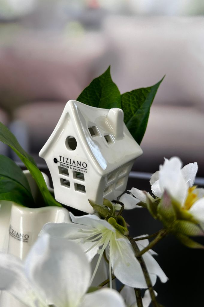 Stecker Minihäuser creme-weiß