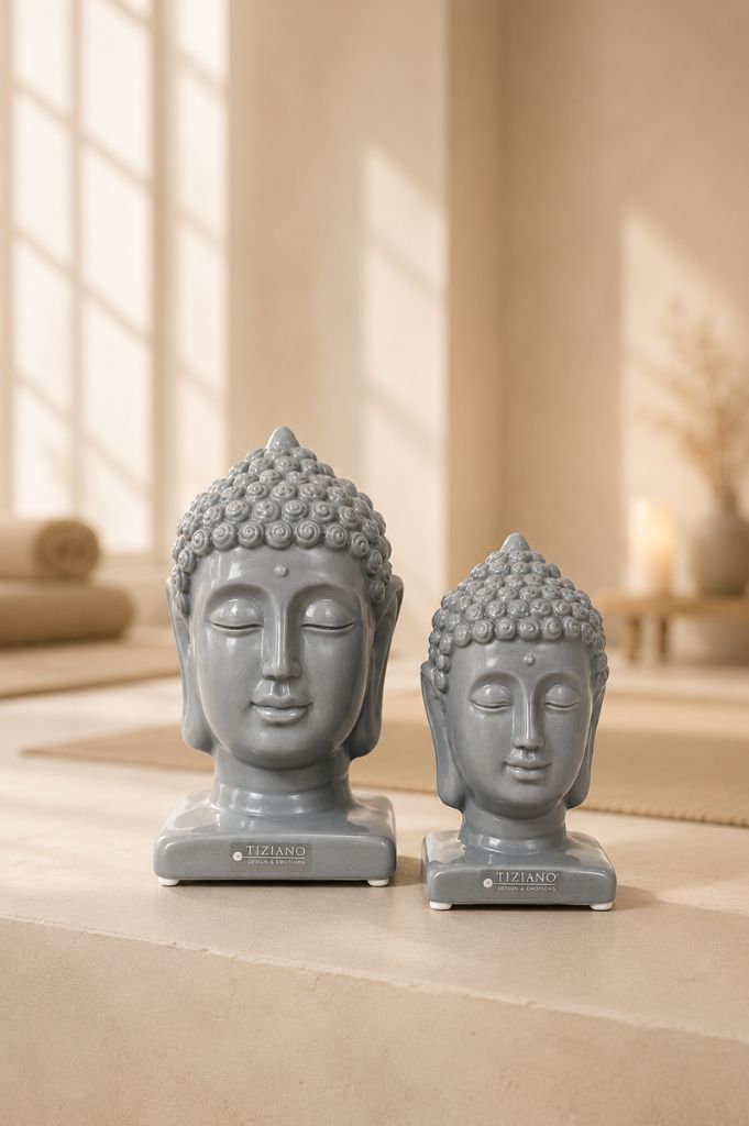 Buddha Kopf Sumana anthrazit