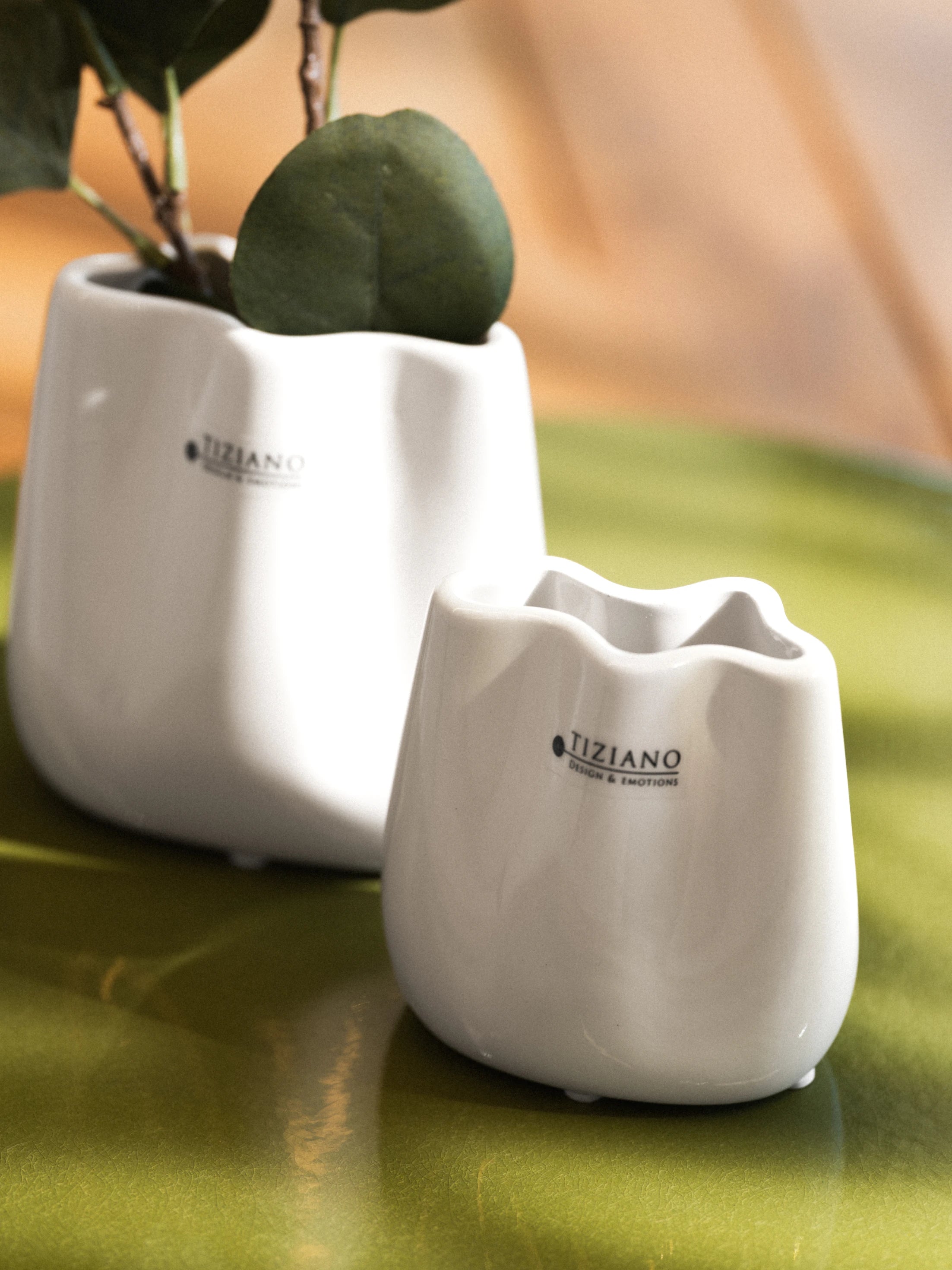 Vase Tosca creme-weiß