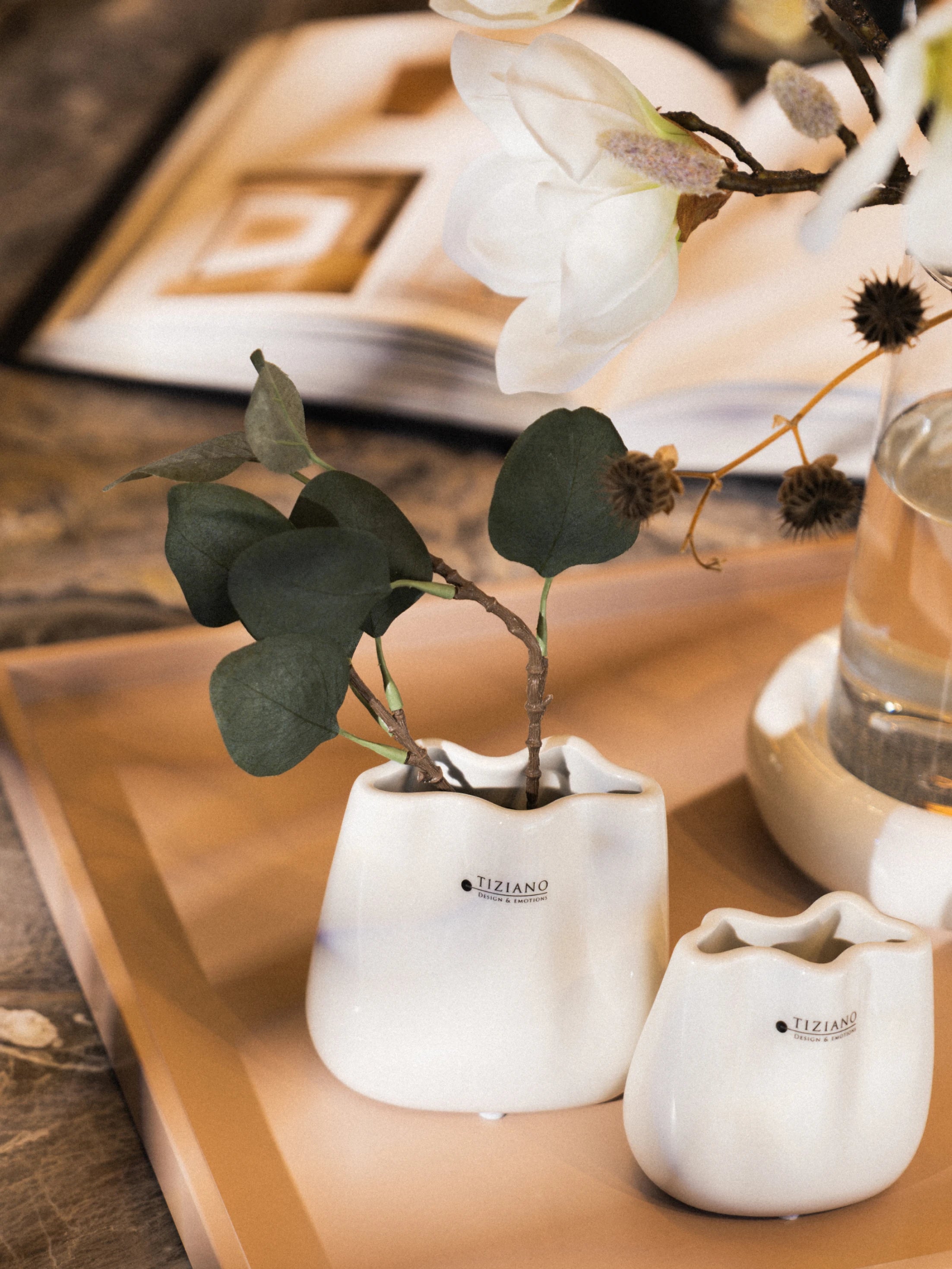 Vase Tosca creme-weiß