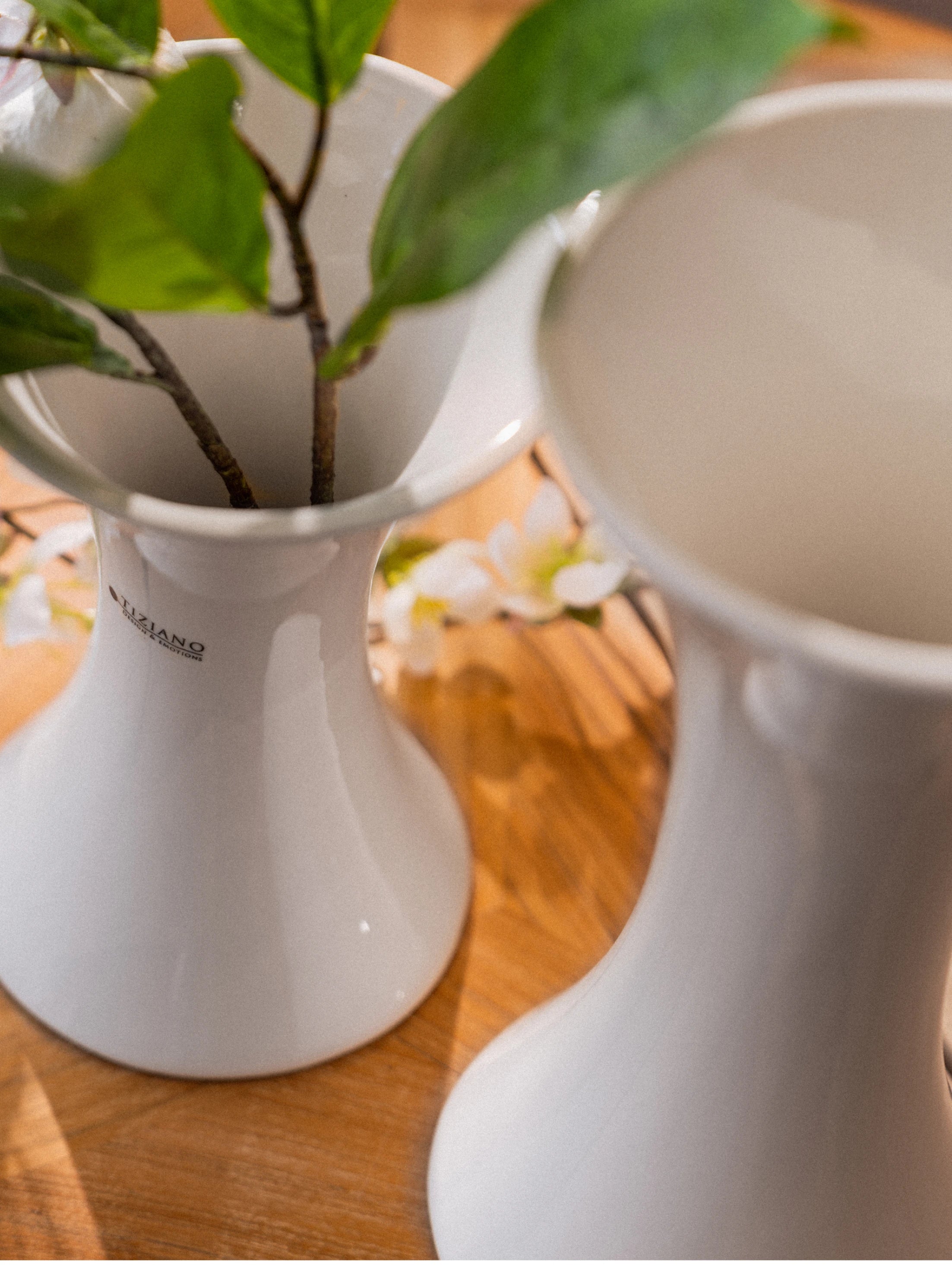 Vase Perdosa creme-weiß