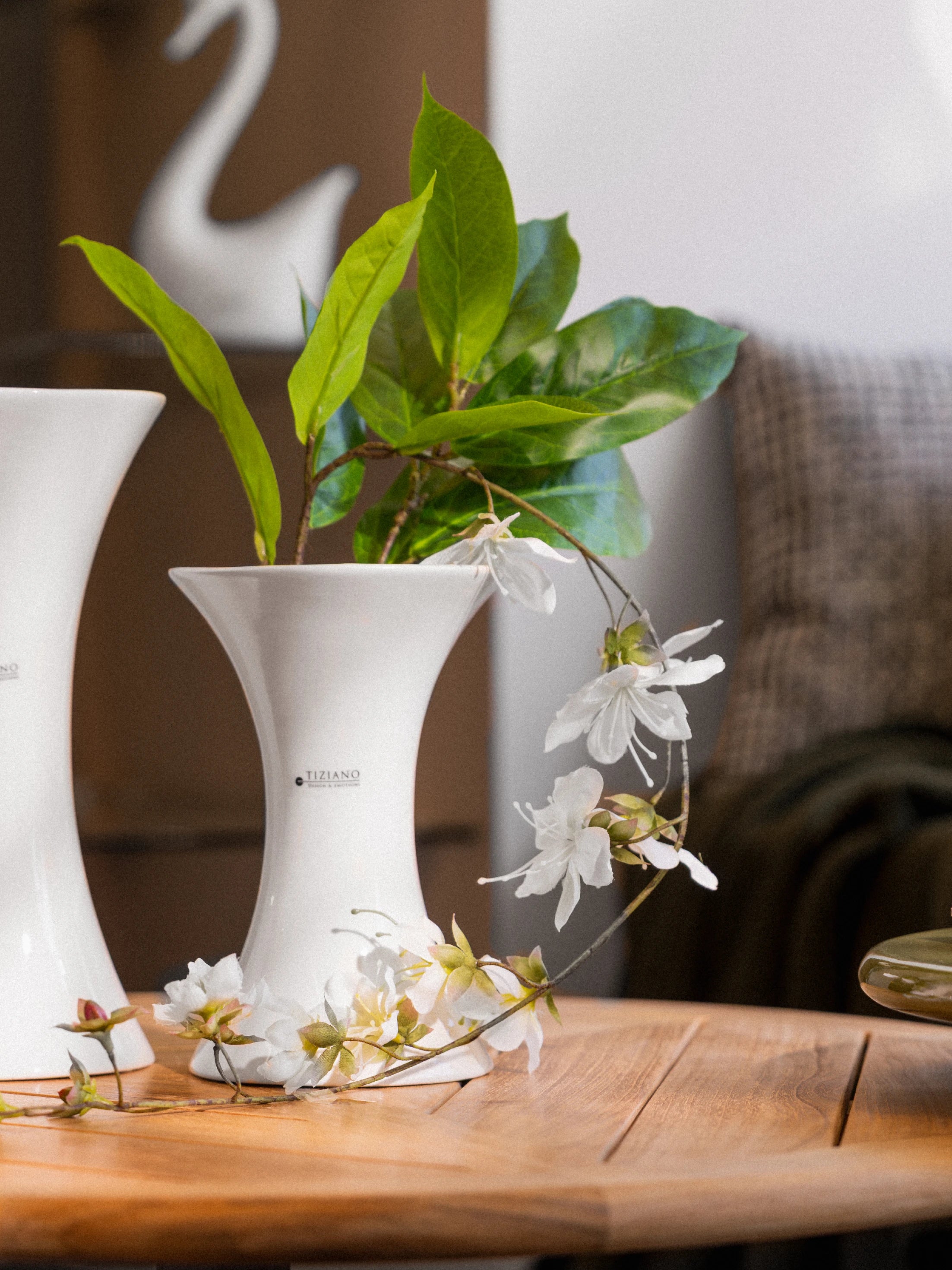 Vase Perdosa creme-weiß