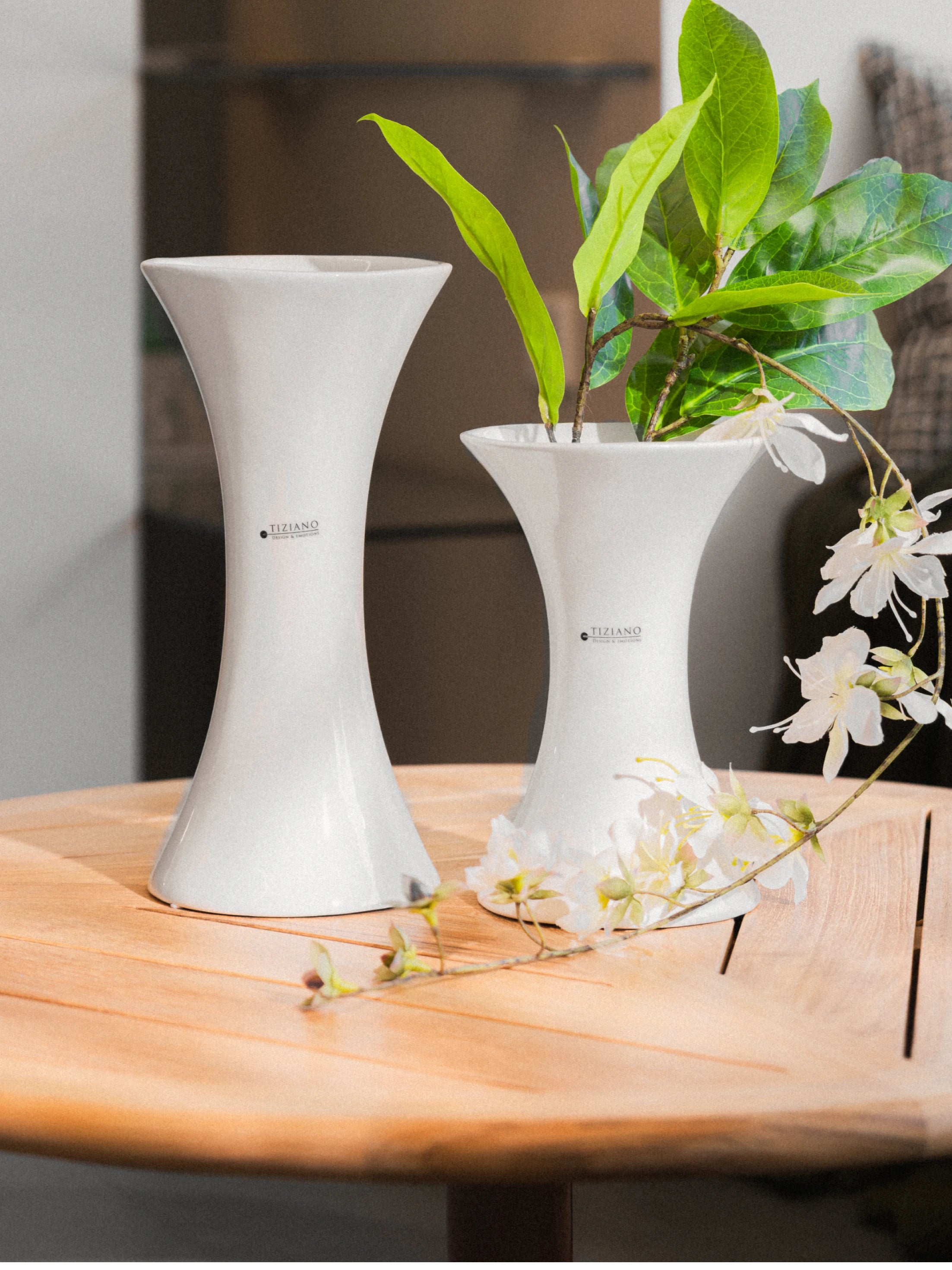 Vase Perdosa creme-weiß