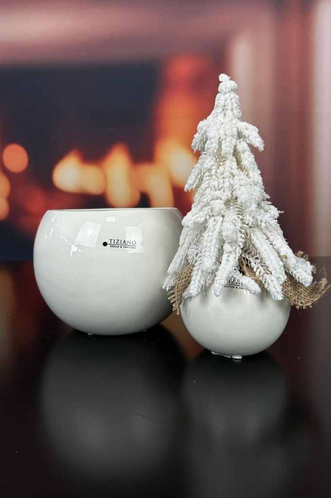 Dekobaum Tanne weiß