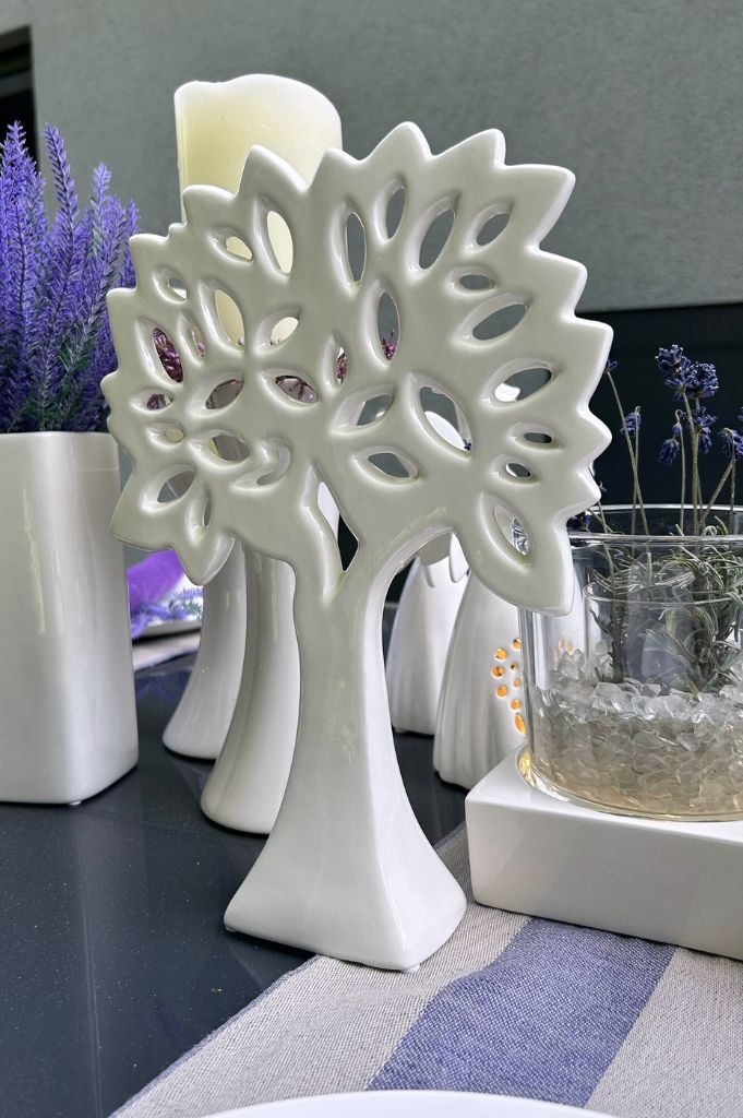 Dekobaum Gavello creme-weiß