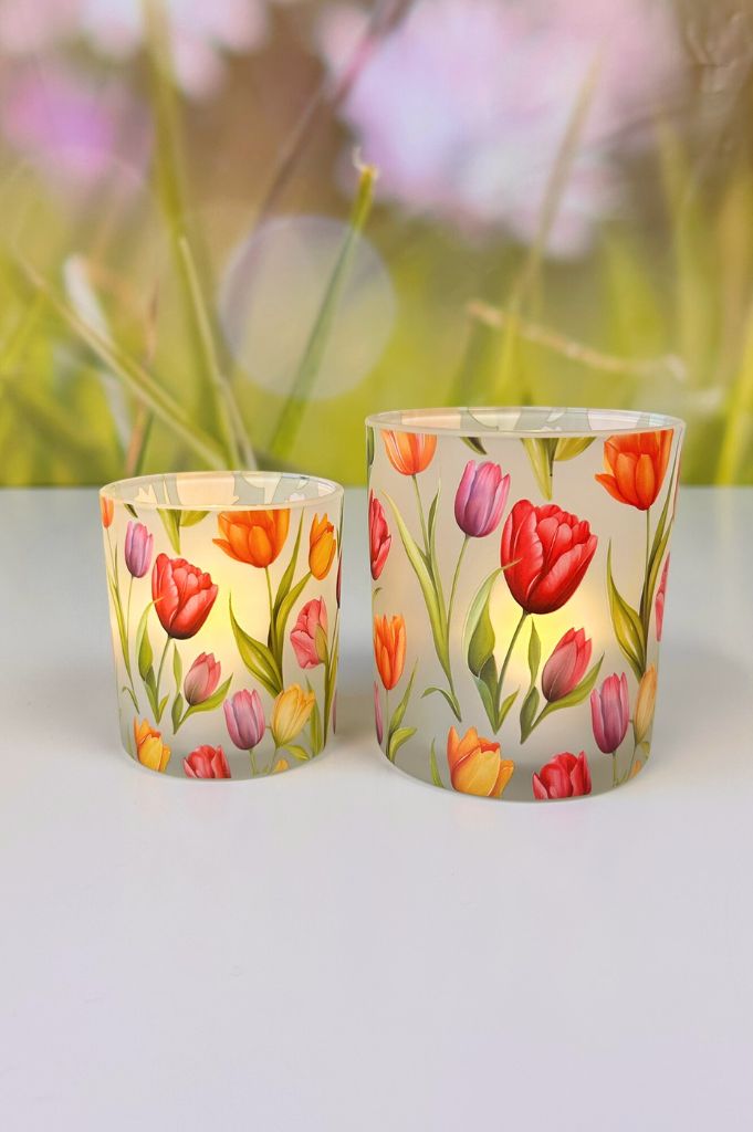 Windlicht Tulpendekor