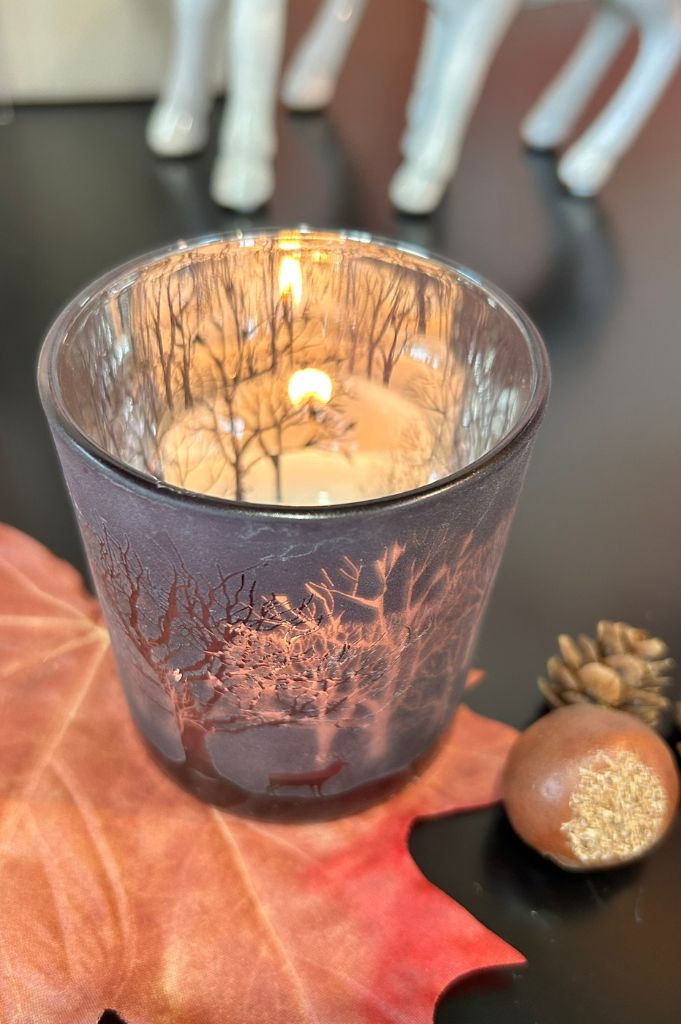 Windlicht Zauberwald lila