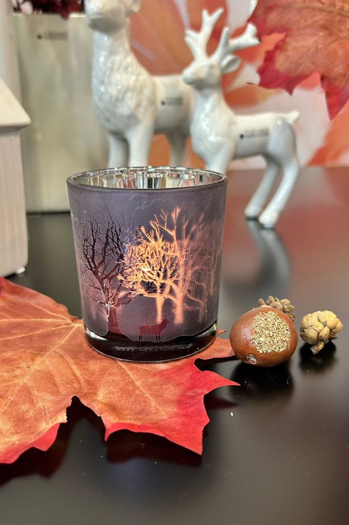 Windlicht Zauberwald lila