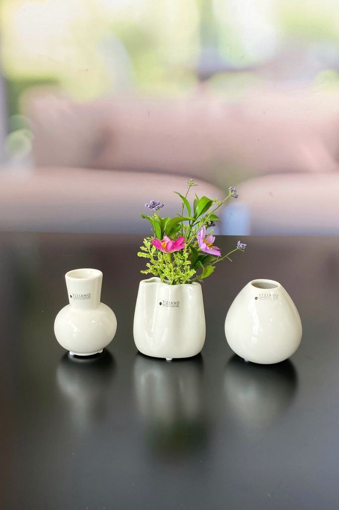 Tischvase Vitara 9cm tropf. creme