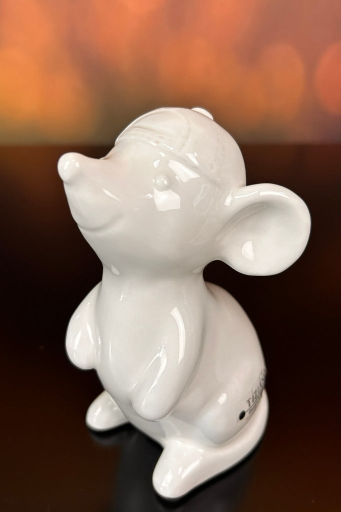 Deko Maus Topo mit Mütze creme-weiß