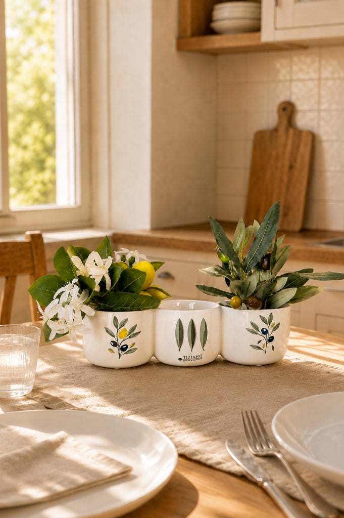Trio Schale lang Oleana 25cm creme-weiß