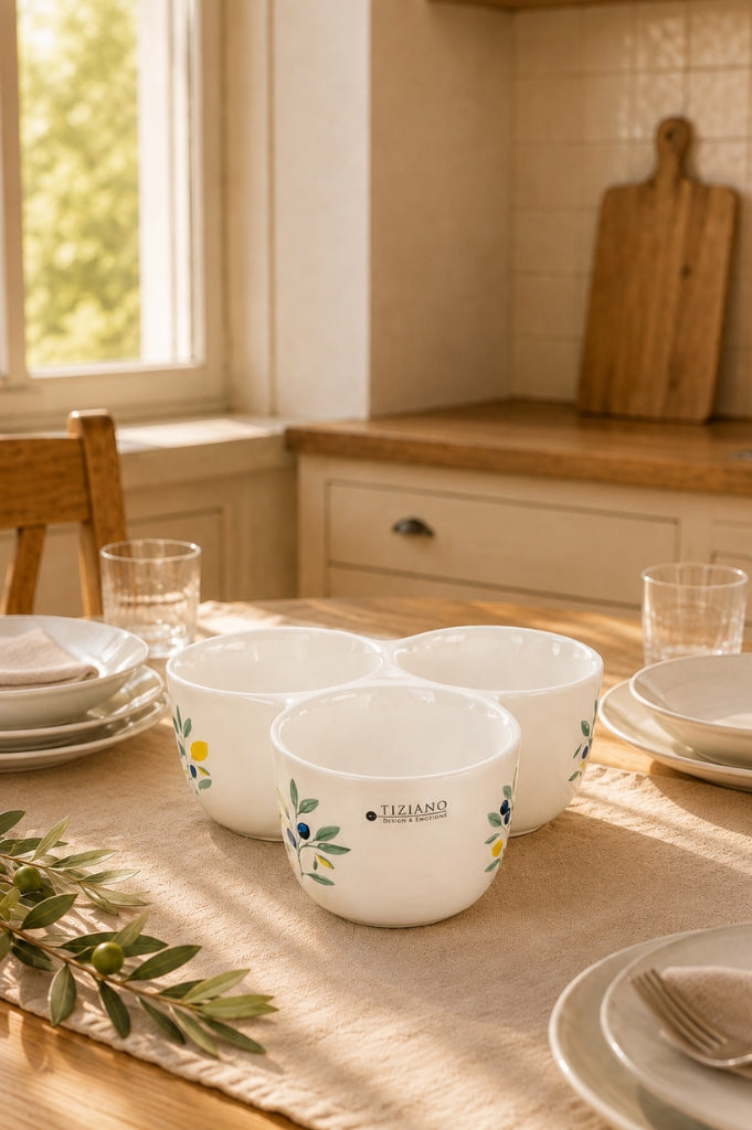 Trio Schale rund Oleana 17,5cm creme-weiß