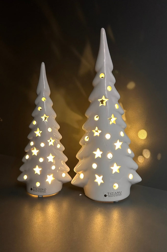 Deko Baum Trissino LED creme-weiß