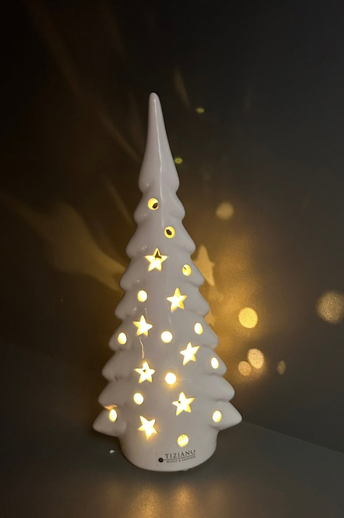 Deko Baum Trissino LED creme-weiß