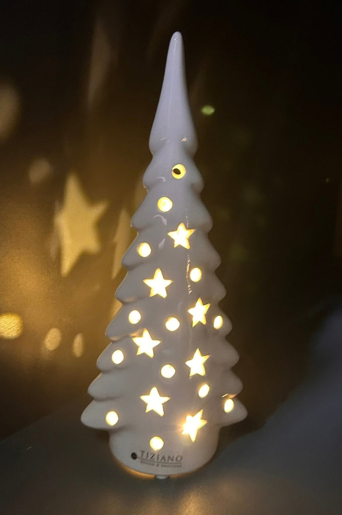 Deko Baum Trissino LED creme-weiß
