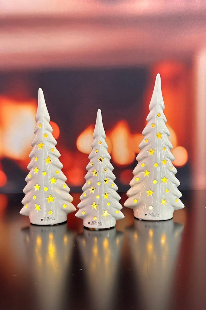 Deko Baum Trissino LED creme-weiß