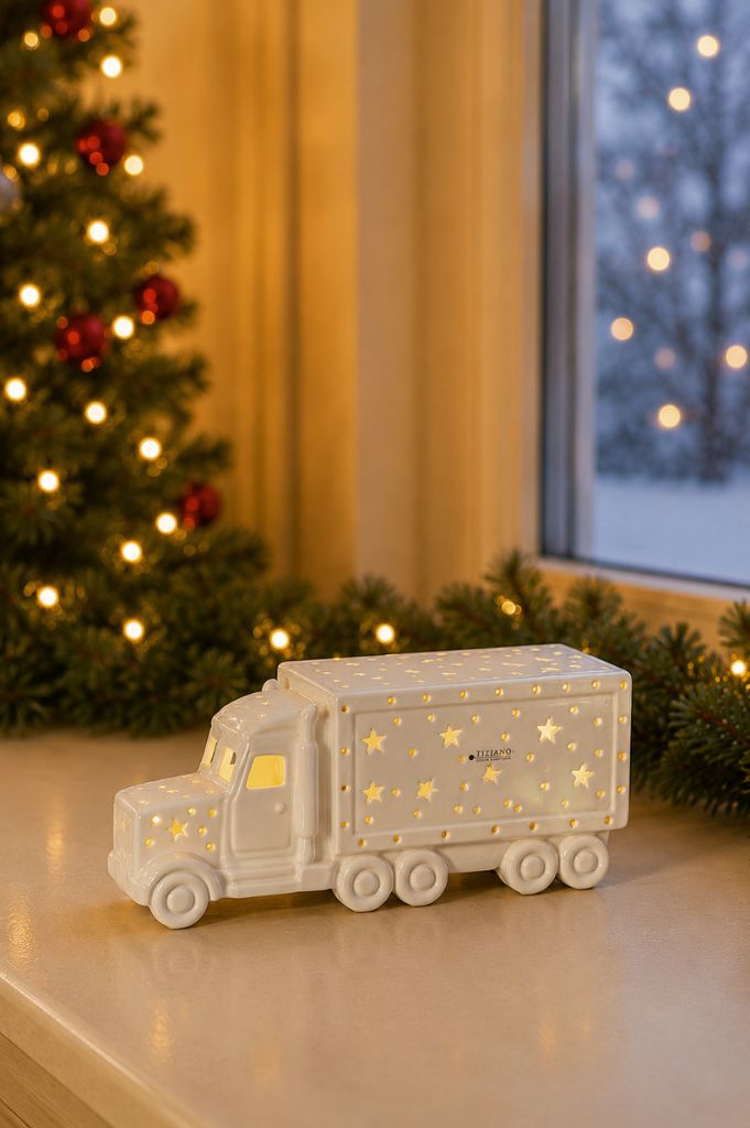Deko Tiziano Truck LED creme-weiß